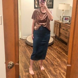 Topshop Midi Denim Skirt